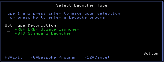 Select a LauncherType