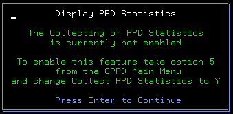 PPD Statistics not being collected